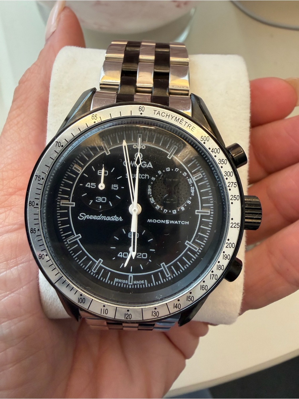 MoonSwatch Mission to the Moon Custom Steel Conversion Watch